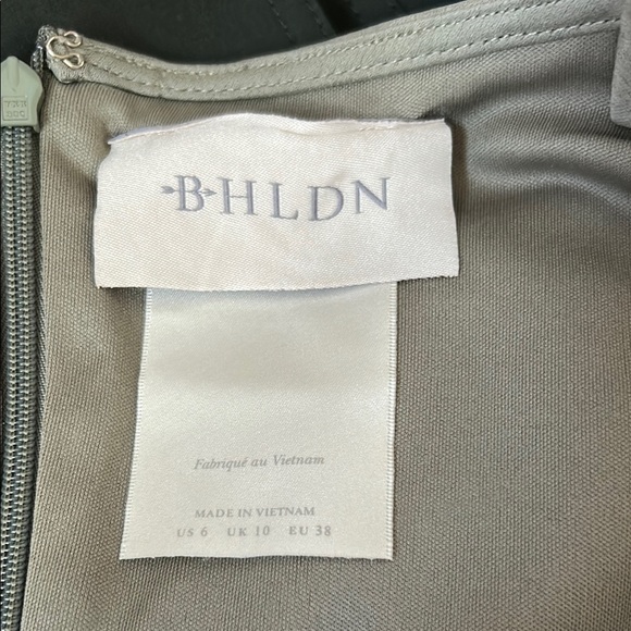 BHLDN Anthropologie Cali Satin Cowl Neck Midi Slip Dress Size 6 Moss Green - Picture 8 of 11